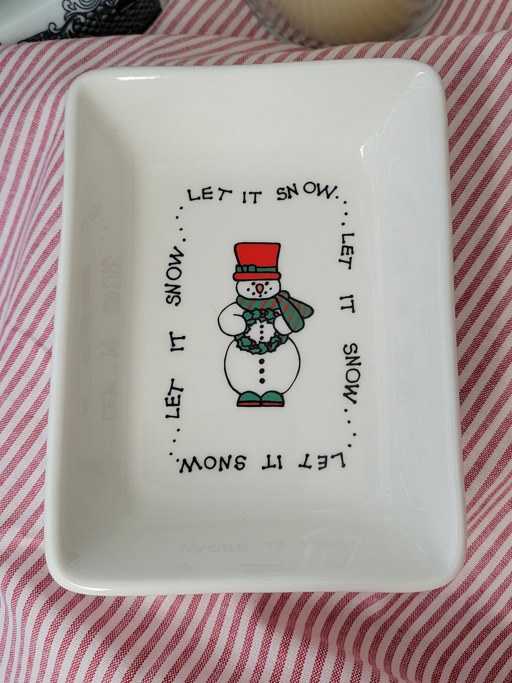International Silver Company Snowman Holiday Trinket Dish